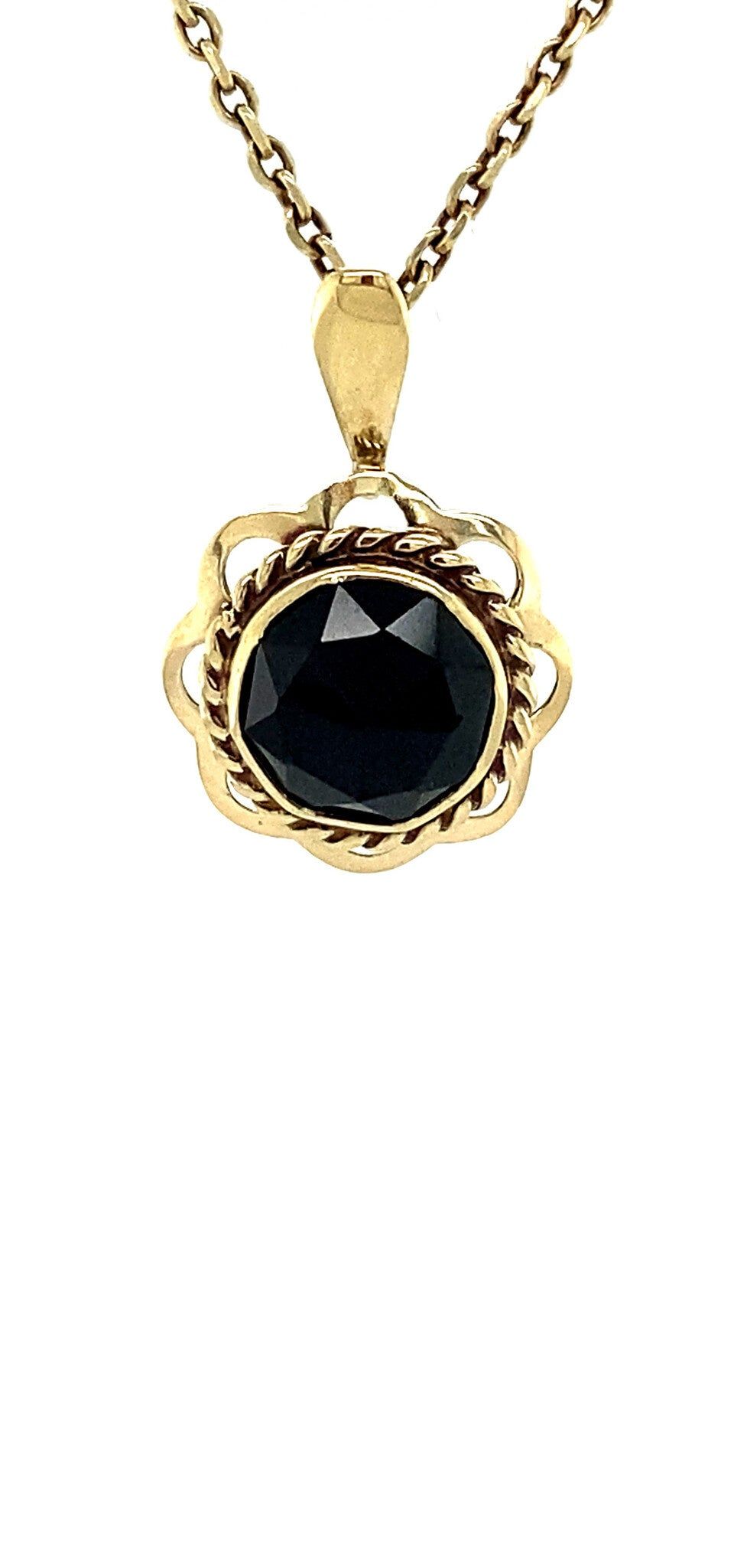 Vintage 14K Gold Pendant with Garnet